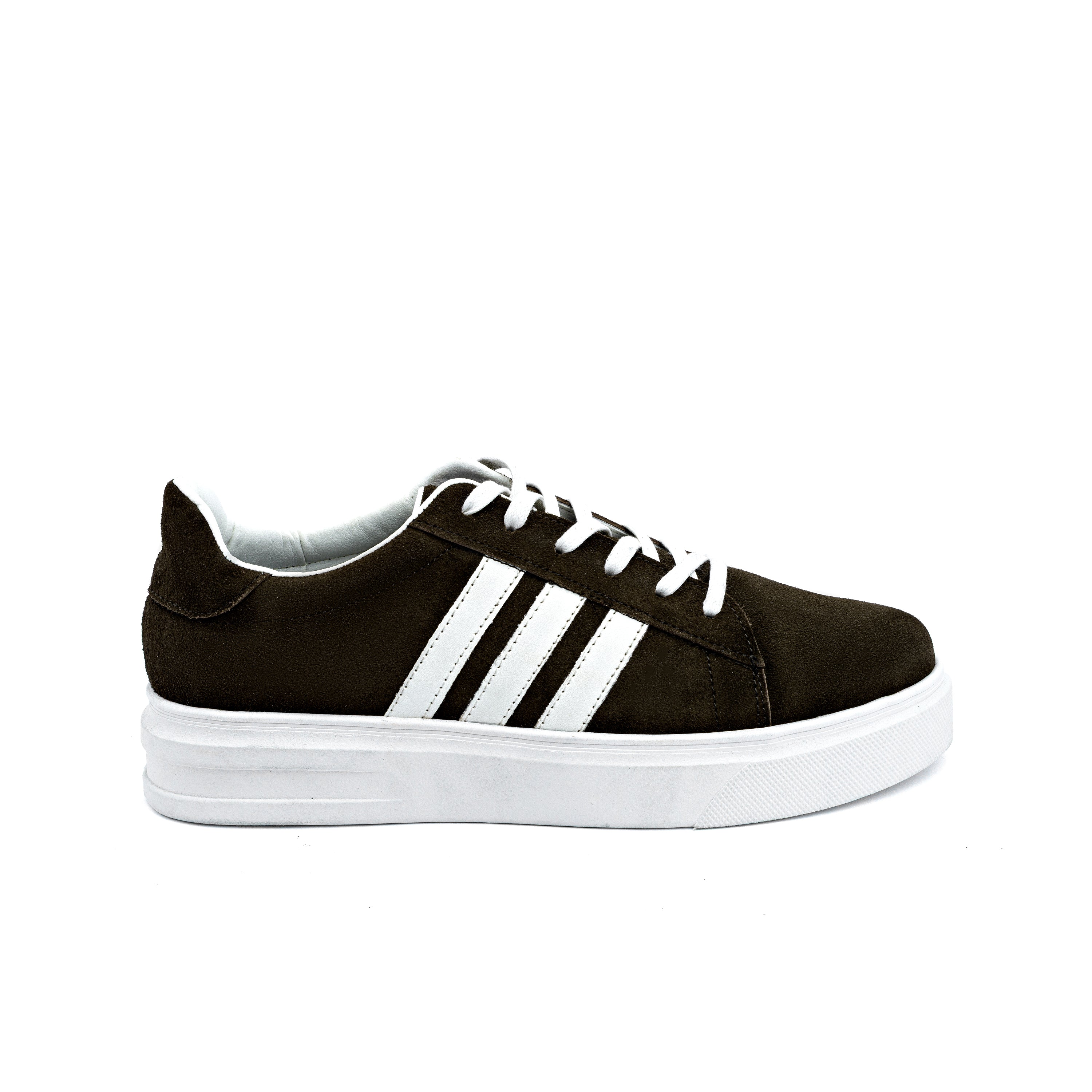 Brown Suede Stripe Casual Sneaker