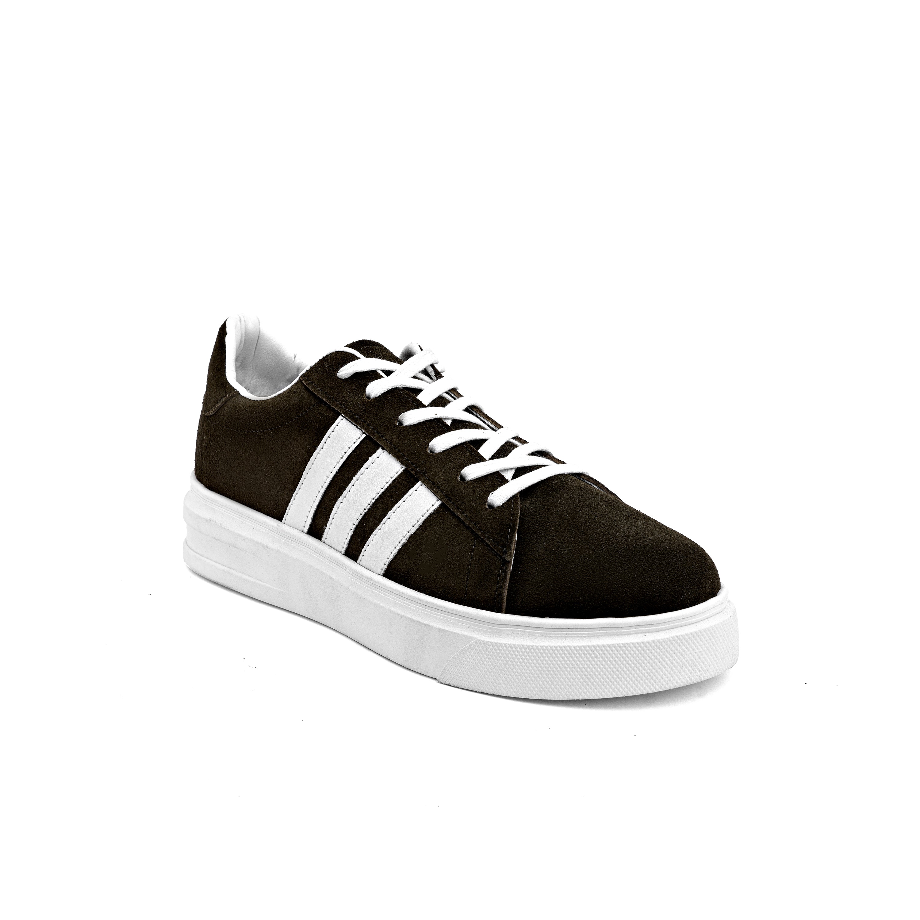 Brown Suede Stripe Casual Sneaker