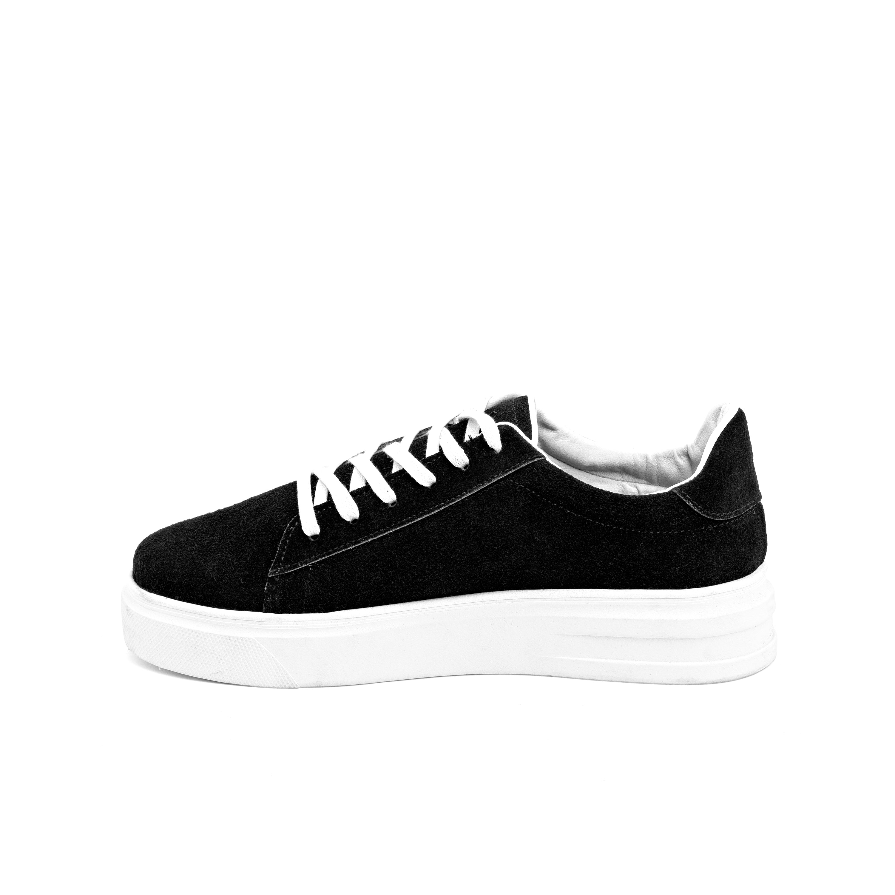 Black Suede Stripe Casual Sneaker
