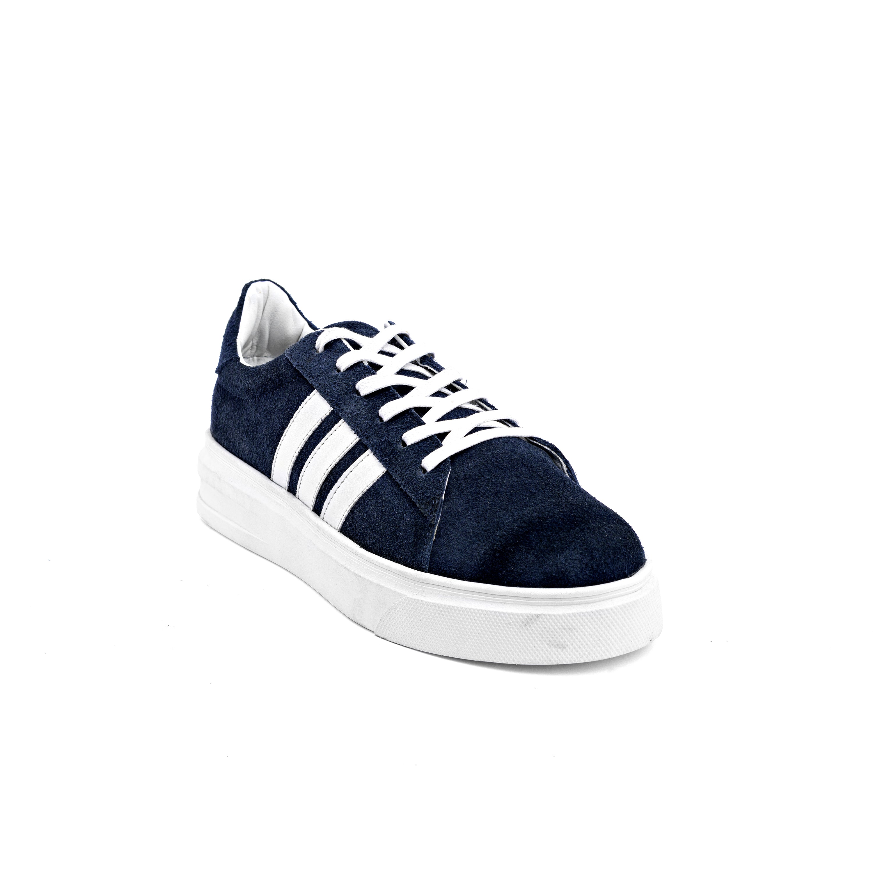 Navy Suede Stripe Casual Sneaker