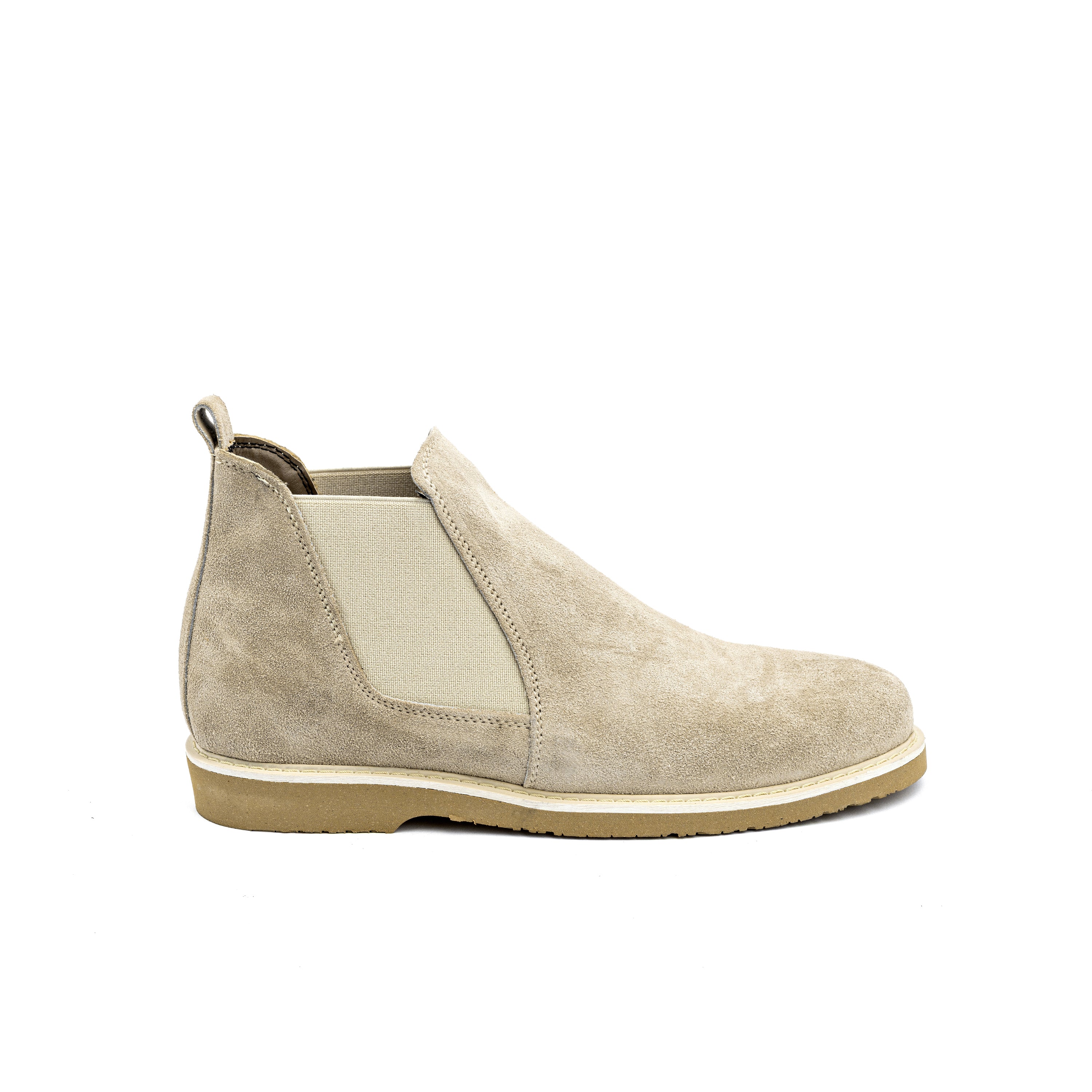Beige Suede Crepe Sole Chelsea Boot