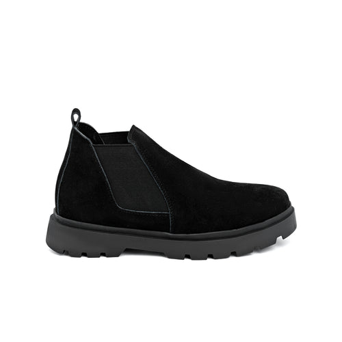Black Suede Chunky Chelsea Boot